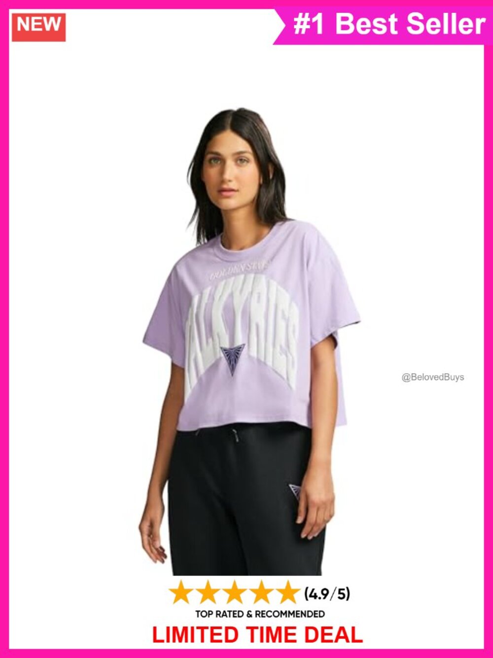 WNBA Golden State Valkyries Cropped Graphic Tee Puff Print